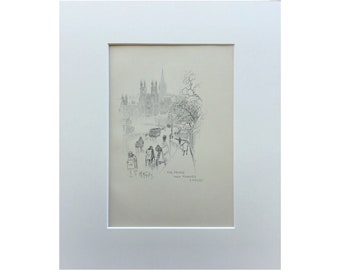 1912 Antique Print ,Edinburgh Print, The Mound From Princes Street , GG Hornby, Scotland Print, Old Print, Antique Sketch