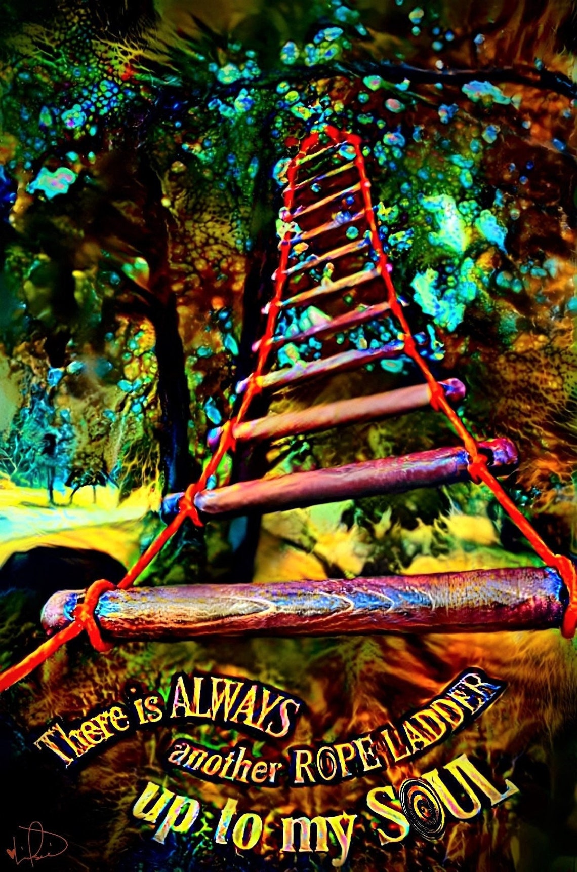 Rope Ladder Canvas Art Spiritual Inspirational Artwork Nature Earth ...