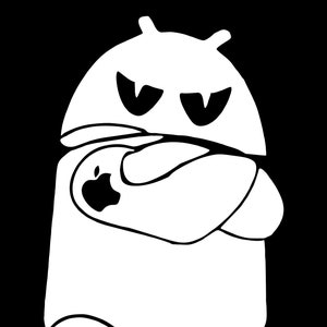 Funny Android Apple Vinyl Decal Sticker.
