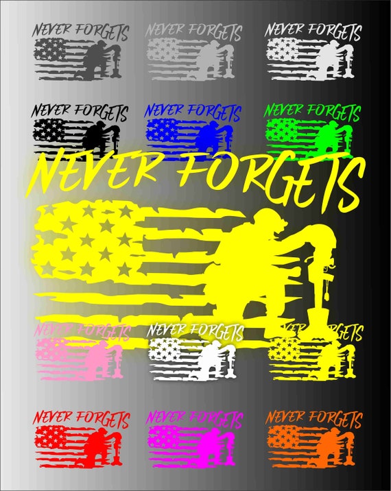 NEVER FORGETS Soldier Flag Vinyl Decal Sticker | Etsy
