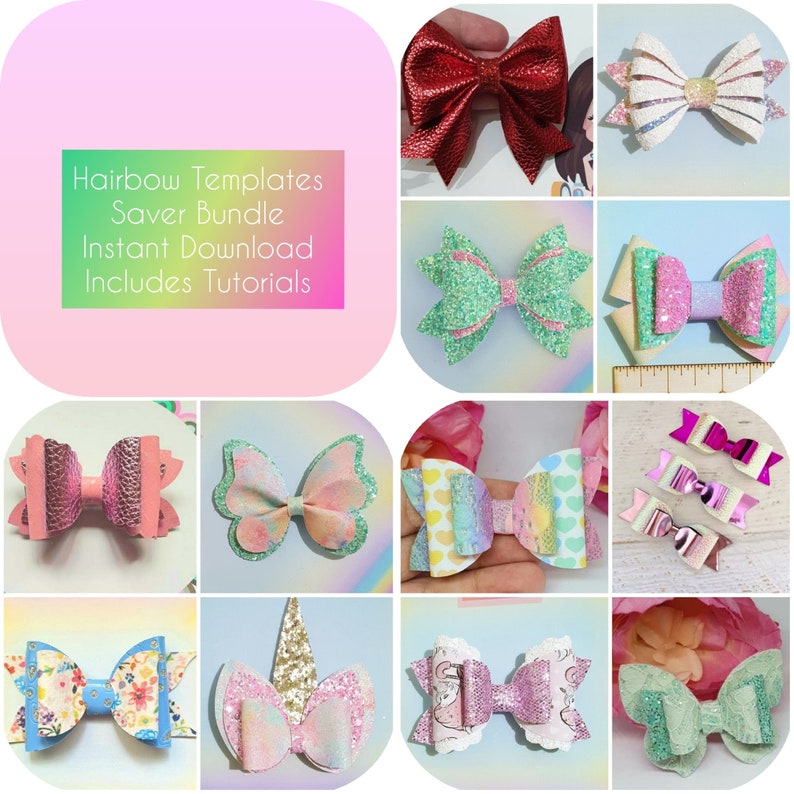 Download 12 Hair Bow Templates Saver Bundle SVG cut files PDF | Etsy