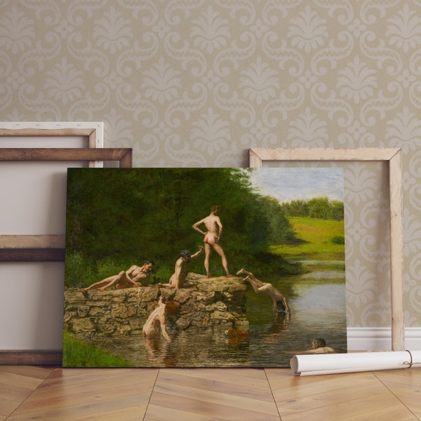 Jungs schwimmen Sommer am Fluss / Thomas Eakins / Digitales Ölgemälde / Home Decor / Printable Art