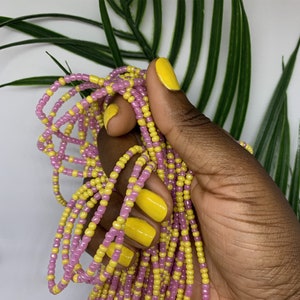 Adjustable ~50 inches waist beads strand made with 100% organic cotton (One strand) &quot;LOLLIPOP&quot;