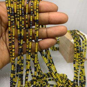 Adjustable ~50 inches waist beads strand made with 100% organic cotton (One strand) &quot;AMINA&quot;