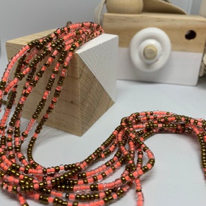 Adjustable ~50 inches waist beads strand made with 100% organic cotton (One strand) &quot;SAHARA&quot;