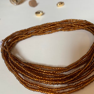 Adjustable ~50 inches waist beads strand made with 100% organic cotton (One strand) “MAHOGANY”