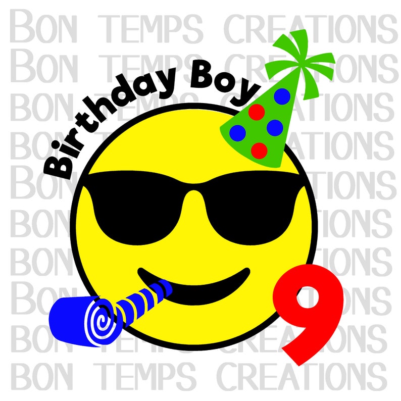 Emoji Birthday Boy SVG SVG Cut File Cricut Silhouette | Etsy
