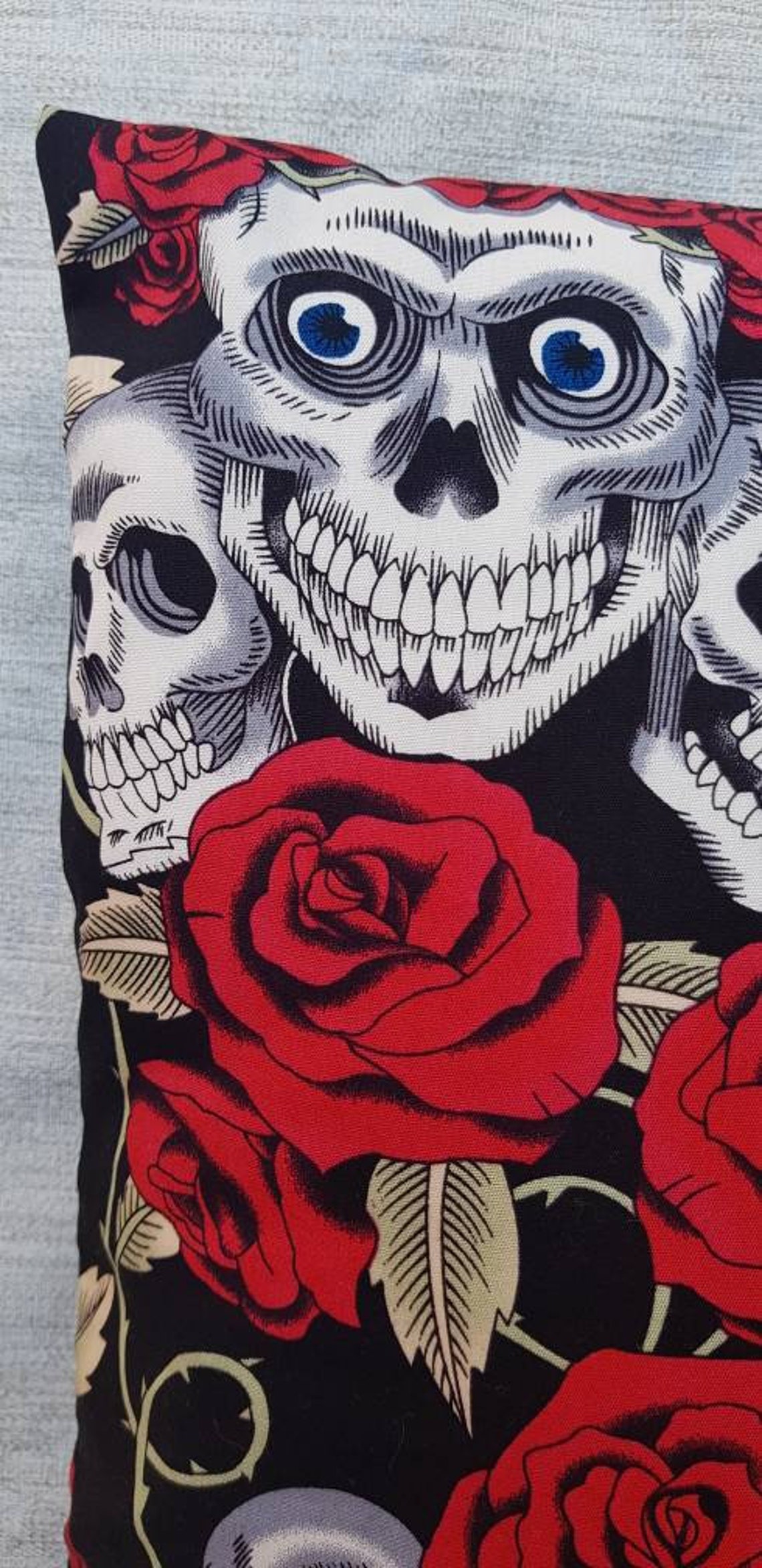 Gothic Cushion Covers Sculls and Roses Gifts Etsy UK