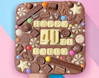 XL Belgian chocolate slab with personalised message- choice of toppings!