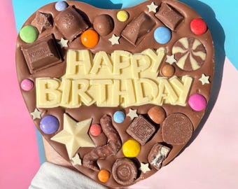 Happy Birthday Belgian chocolate heart