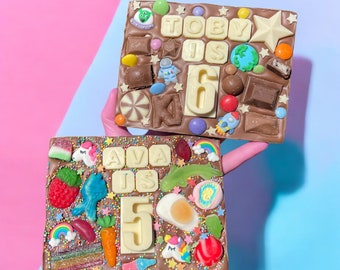 Happy Birthday chocolate bar- personalised with name and age!