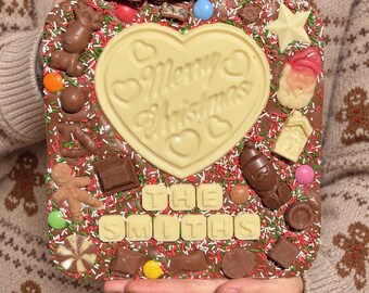 XL Merry Christmas chocolate slab