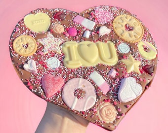 I love you Belgian chocolate heart- choice of toppings