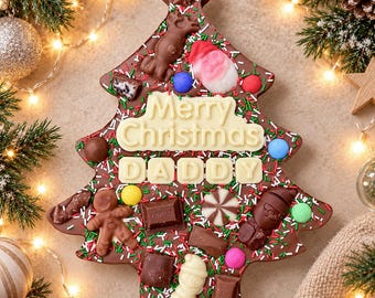 Personalised Christmas tree chocolate slab