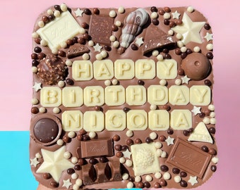 Birthday message Belgian chocolate slab