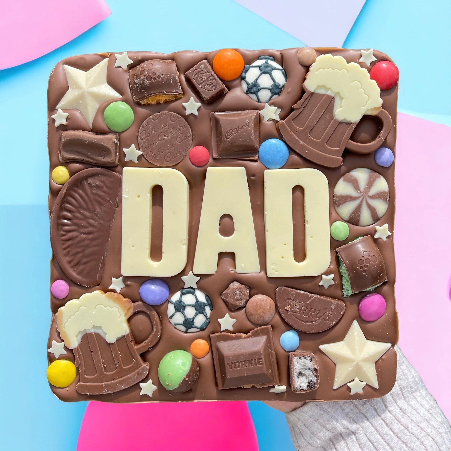 Cadeau fête des pères : une jolie tablette de chocolat décorée 