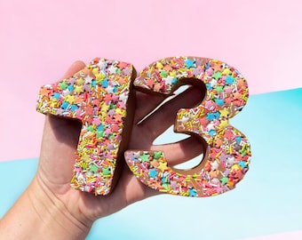 Belgian chocolate number bar- choice of toppings!