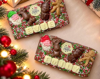 Personalised Merry Christmas chocolate bar