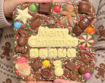Merry Christmas large chocolate slab
