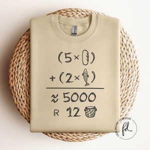5 Brote 2 Fische svg - Fünf plus zwei gleich fünf Tausend svg - Christian Shirt svg - Jesus svg - Brot svg - 5000 svg - Dateien für Cricut