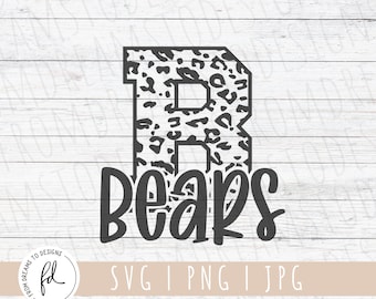 Bears Football svg - Bears Pride svg - Bears Leopard svg - Bear Mascot svg - Bears svg - Bears Mom svg - Bears Team svg - Go Bears svg