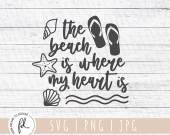 Summer svg - Beach svg - Vacation svg - flip flops svg - Seashells svg - Starfish svg - svg Files for Cricut