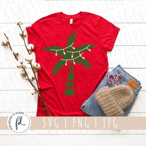 KerstPalm boom svg - Kerst Shirt svg - Kerst T Shirt svg - Kerstverlichting svg - Vrolijke Kerst svg - Tropische Kerst svg