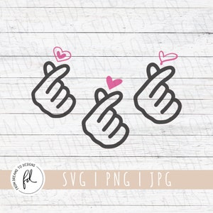 K Pop svg - Finger Heart svg - Love svg - Valentines svg - Korean svg - K Drama svg - svg files for Cricut - Kommerzielle Nutzung svg