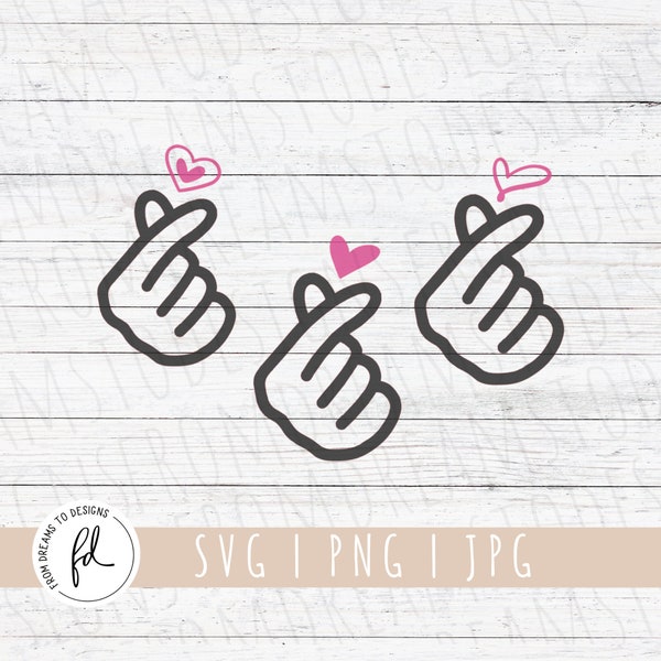 K Pop svg - Finger Heart svg - Love svg - Valentines svg - Korean svg - K Drama svg - svg files for Cricut - Commercial Use svg