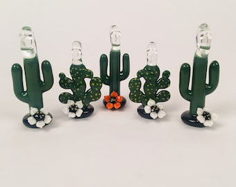 Glass cactus pendants made in America