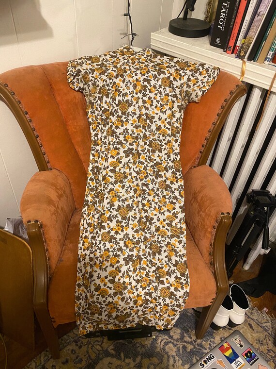 Autumn Floral Chinoiserie Vintage Dress