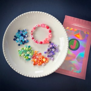 DIY Rainbow Bead Kit | Custom Bracelet Making Kit | Birthday Party Craft | Party Favor | Bead Soup