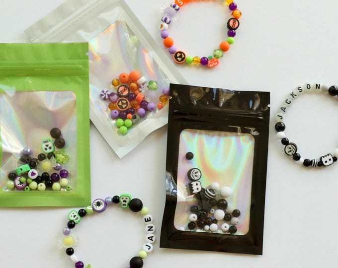 Halloween DIY Bracelet Bead Kit: Kids & Adult Craft, Party Favor and Activity