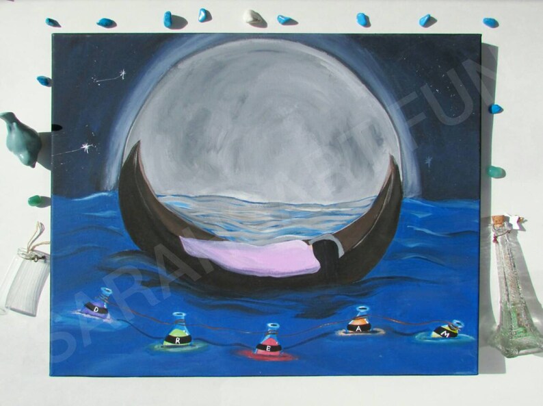 Moonscape painting customizable painting original space Etsy