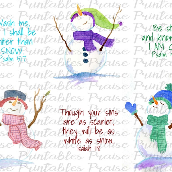 Snowmen, bible journaling, printable, pdf, Christian, faithdex, stickers, art, winter, christmas, praiseprintables, traceable