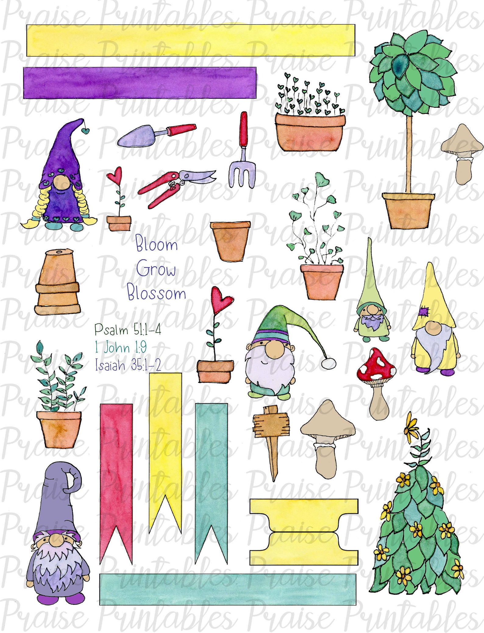 God's Garden Gnomes Bible Journaling Kit (Instant Download) - Etsy