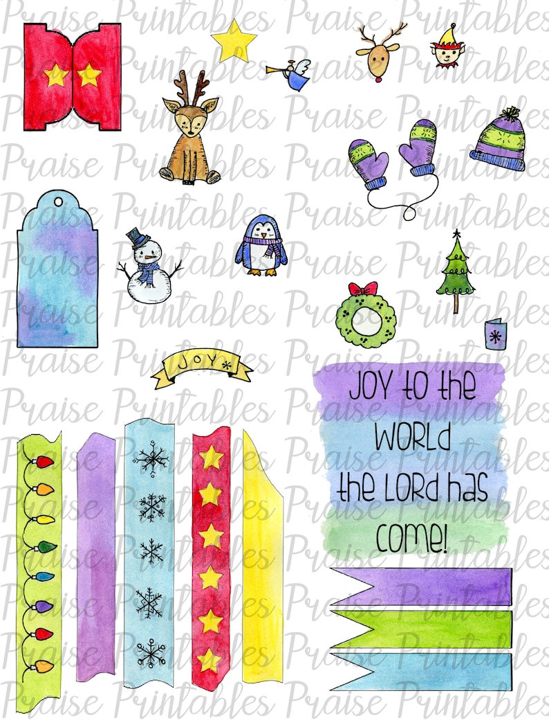 Christmas Bible Journaling Printable Sticker Faith - Etsy
