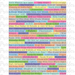 Wisdom Wordfetti, bible journal printable, memorydex, prayer journal, praiseprintables
