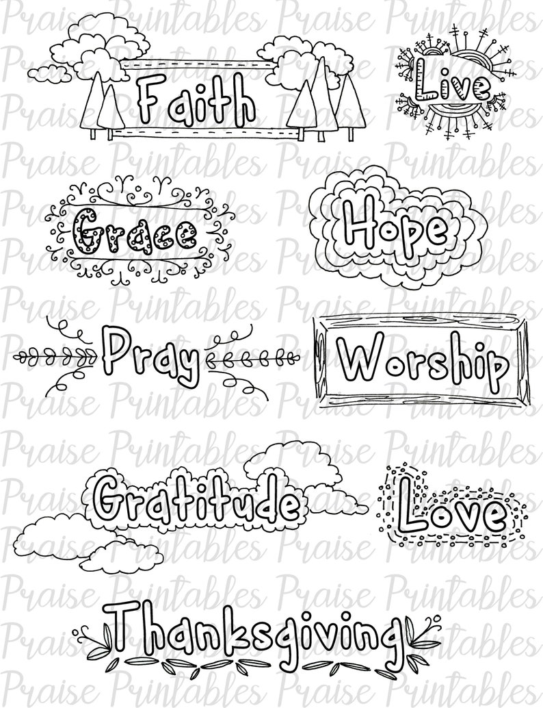 Color Your Own Doodles Bible Journaling Printable Prayer - Etsy