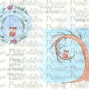 God&#39;s Wisdom, Owl, bible journaling, printable, Christian, Faith Art, sticker, praiseprintables, traceable
