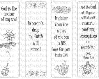 Anchor Bookmarkers, bible journaling printable, color your own, traceable, pdf, sticker, margin art, praiseprintables, traceable