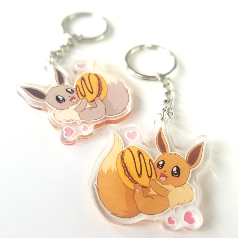 Cute Pokemon Charms Eevee Keychain Pokemon Gifts Anime Etsy