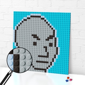 Just Simply cut out the Carnivores Meme Pixel Art/ Brick mosaic/ Gift for friends/ 10 x 10 inch (25,5 x 25,5 cm)