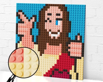 Awkward Look Monkey Puppet Meme Pixel Art Brick Mosaic