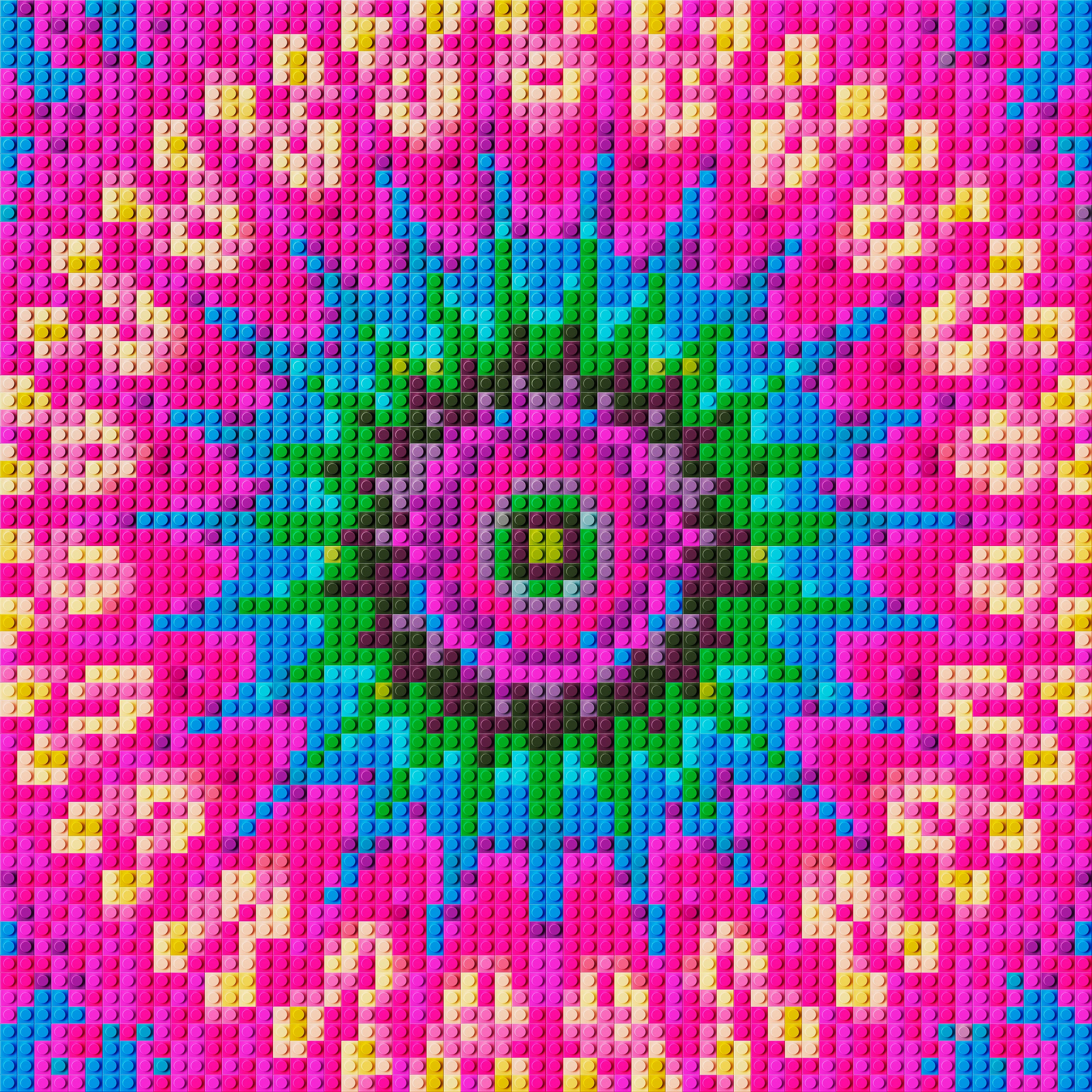 Pixel Art Mosaic Mandala/custom Gift/home Decor/20x20 Inch