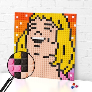 He-Man Sings Meme Pixel Art/ Brick mosaic/ Gift for friends/ 10 x 10 inch (25,5 x 25,5 cm)