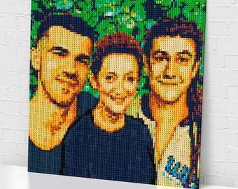 Pixel Art Mosaik Portrait/77x77 cm/Geschenk auf Bestellung/Einzigartiges Mosaik-Gestalten Sie Ihr eigenes Kunstmosaik von Ihrem Lieblingsfoto