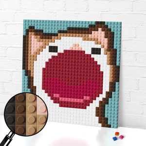 Pop Cat Meme Pixel Art/ Mosaico di mattoni/ Regalo per gli amici/ 10 x 10 pollici (25,5 x 25,5 cm)