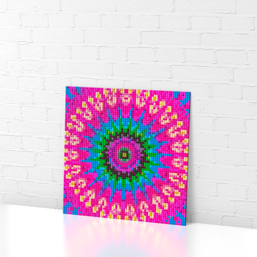 Pixel Art Mosaic Mandala/custom Gift/home Decor/20x20 Inch(51x51