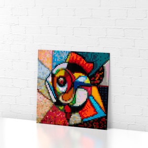 Pixel  Art Mosaic Bright Fish/Custom Gift/20x20 inch (51x51 cm)/Interior design/4096 bricks in box set/